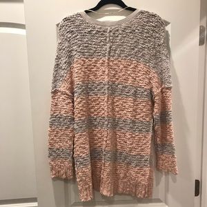 Free People Size Small Knit Sweater Gray Pink